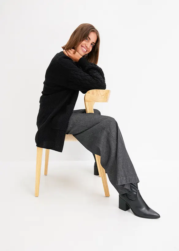 Cardigan &agrave; motif torsad&eacute;, bonprix