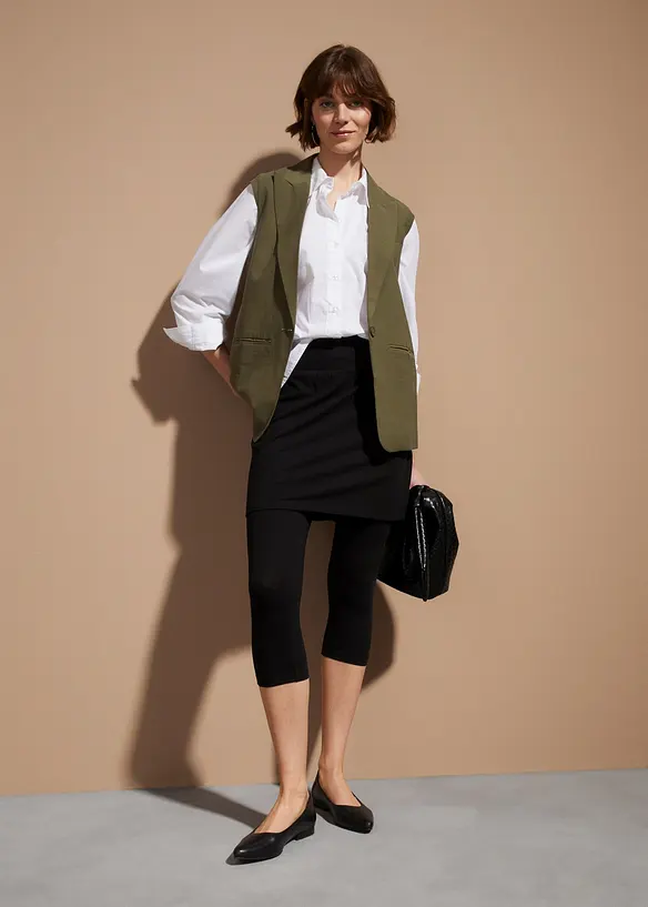 Legging 3/4 avec jupe en coton extensible, bonprix