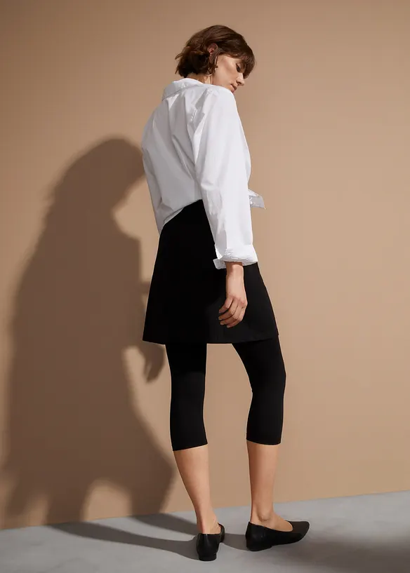 Legging 3/4 avec jupe en coton extensible, bonprix