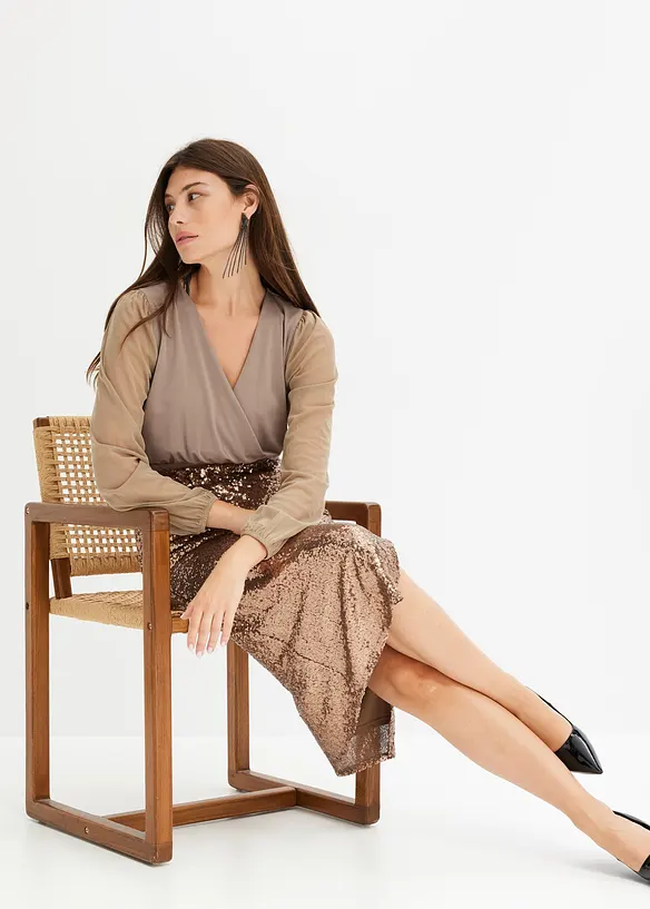 Jupe &agrave; sequins, bonprix