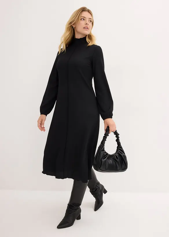 Robe midi en crêpe texturé, bonprix