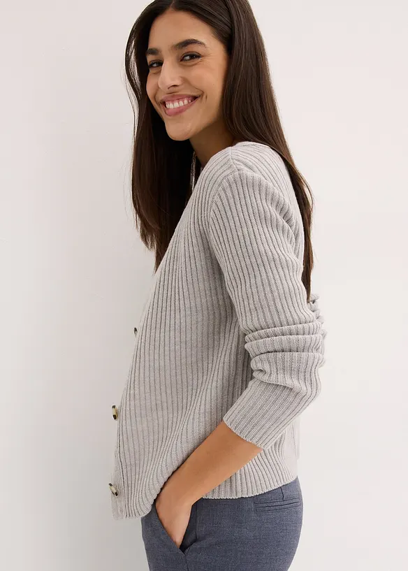 Gilet en maille côtelée, bonprix