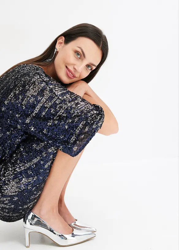 Robe oversize à sequins, bonprix