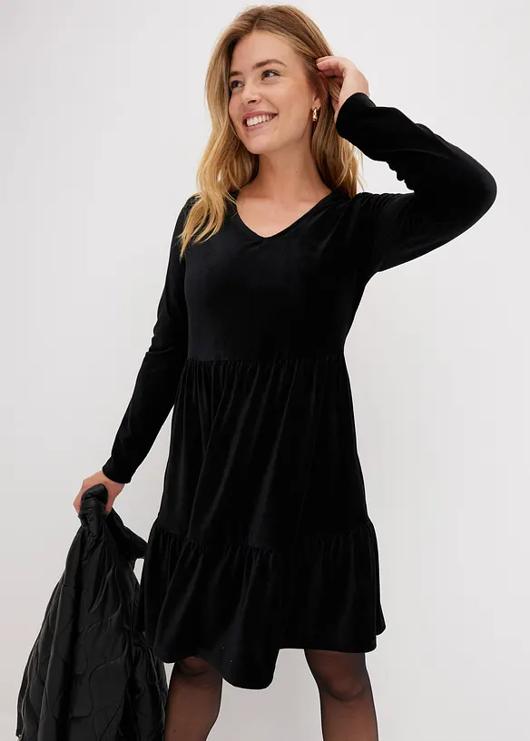 Robe courte en velours extensible, bonprix