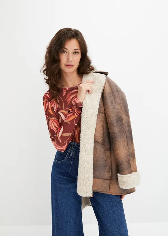 T-shirt manches longues en mesh, bonprix