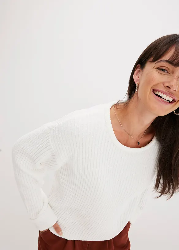 Pull oversize en maille chenille toute douce, bonprix