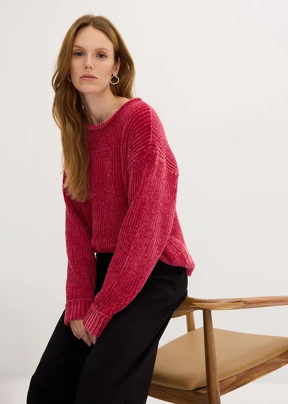Pull oversize en maille chenille toute douce, bonprix