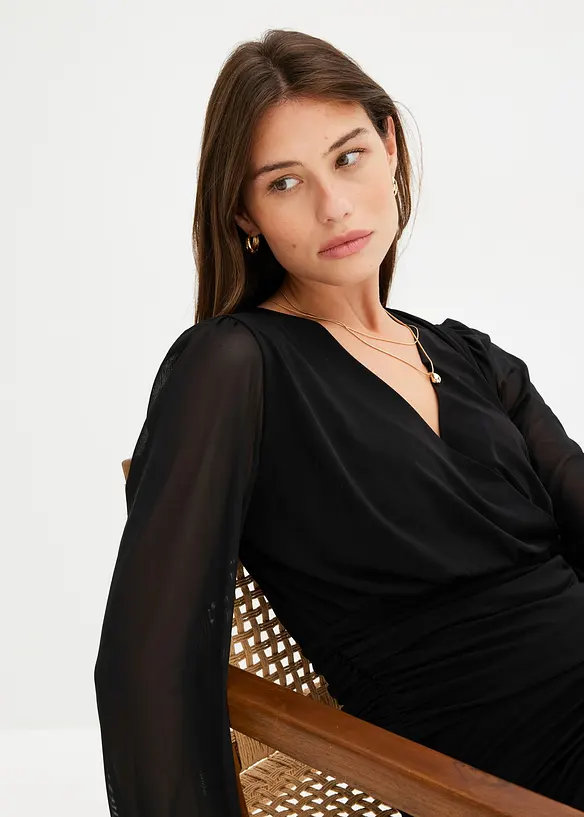 T-shirt manches longues avec mesh, bonprix