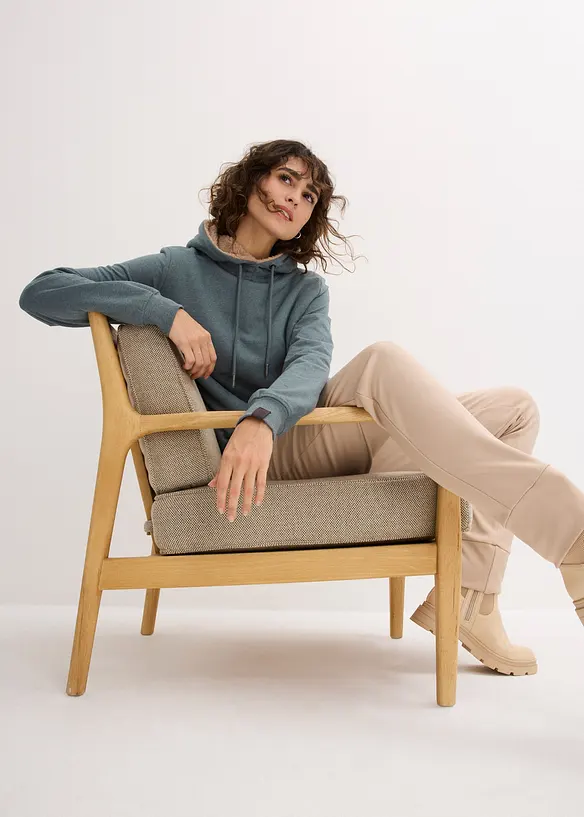 Sweat à capuche chaud avec doublure peluche, bonprix