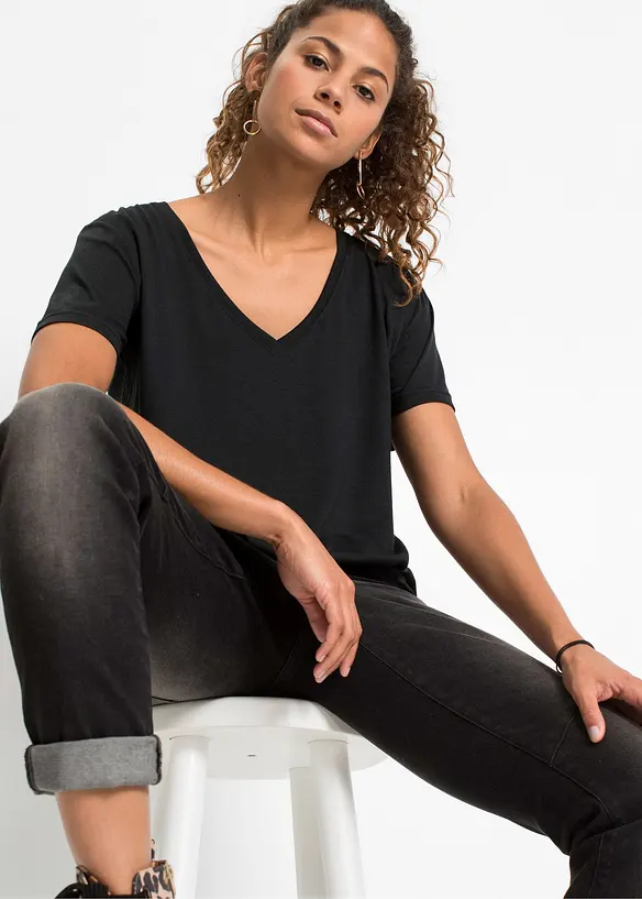 T-shirt à col en V, bonprix