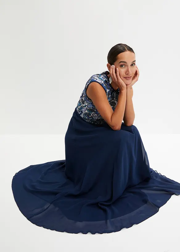 Robe longue à dentelle, bonprix