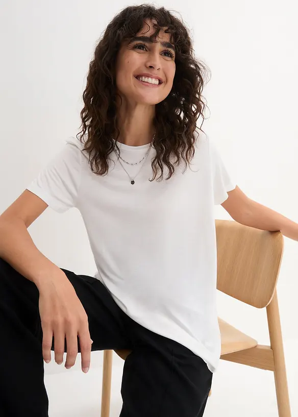 T-shirt long en viscose douce, bonprix