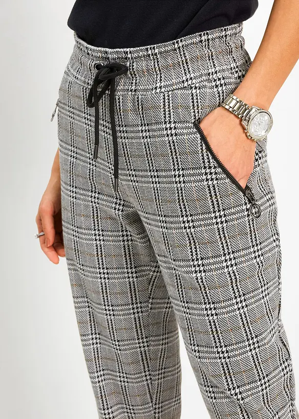Pantalon jogger à carreaux Prince de Galles, bonprix