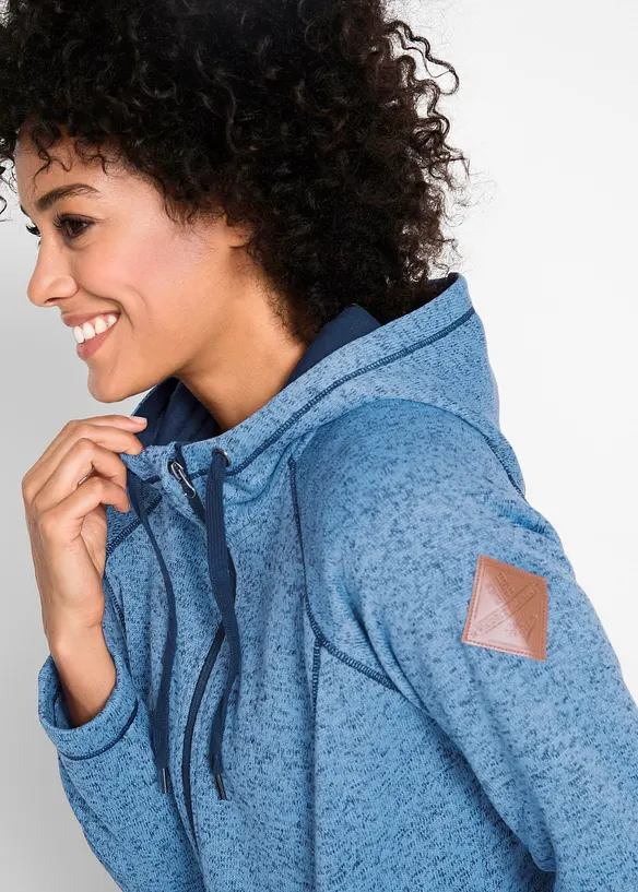 Veste longue polaire à capuche, bonprix