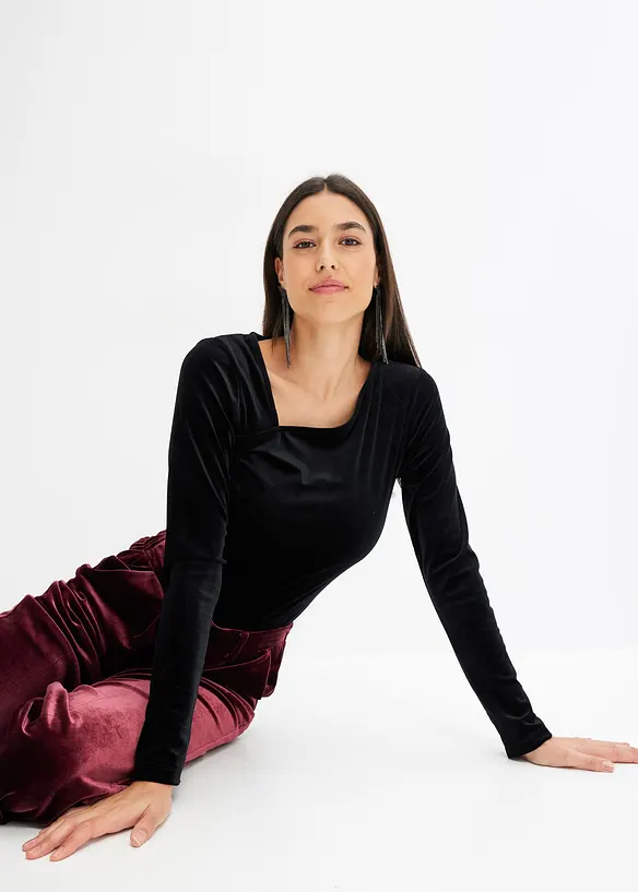 T-shirt en velours doux, bonprix