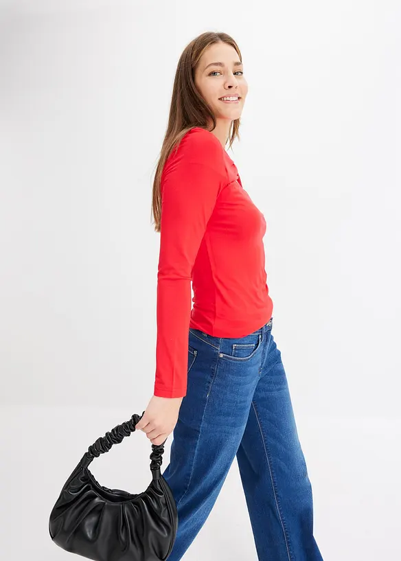 T-shirt avec d&eacute;tail n&oelig;ud, bonprix