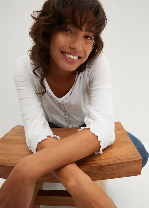 T-shirt tunique en viscose m&eacute;lang&eacute;e, bonprix