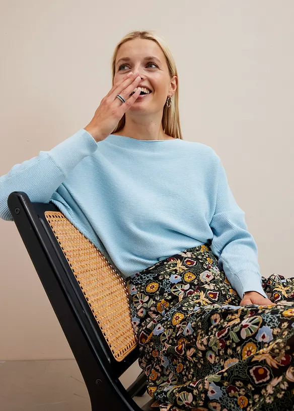 Pull oversize côtelé, bonprix