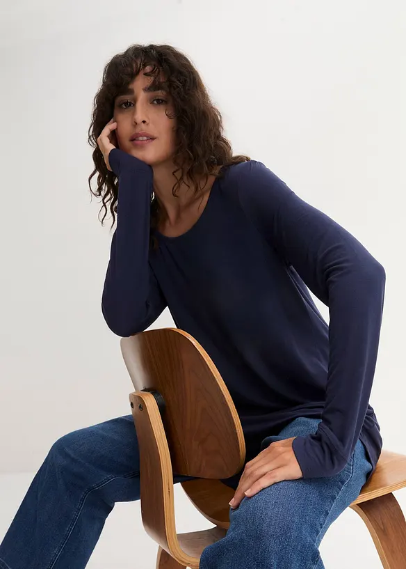 T-shirt viscose long, manches longues, bonprix