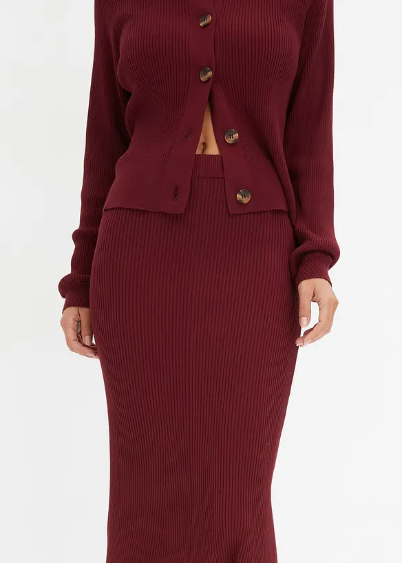 Jupe en maille côtelée, viscose majoritaire, bonprix