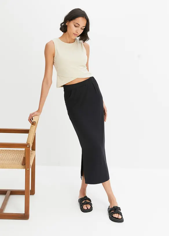 Crop top en coton extensible, bonprix