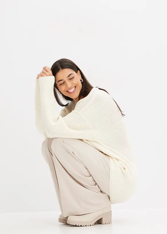 Pull oversize en laine m&eacute;lang&eacute;e, bonprix