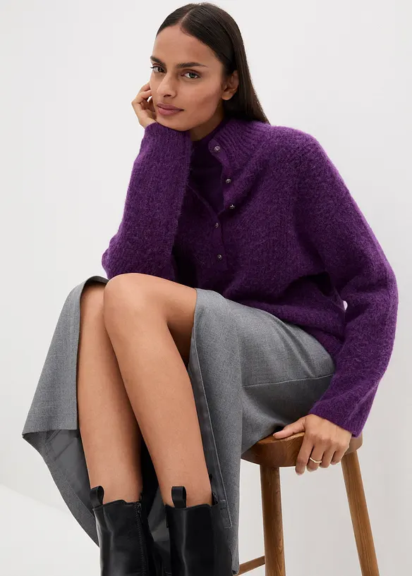 Pull oversize en mélange laine et alpaga, bonprix