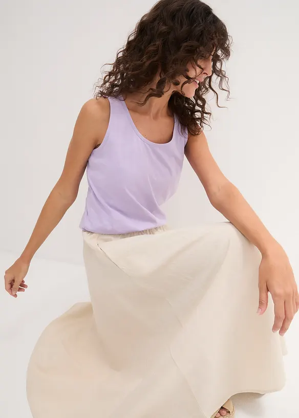 Lot de 5 débardeurs longs 100% coton, bonprix