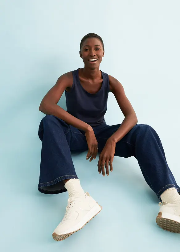 Lot de 5 débardeurs longs 100% coton, bonprix