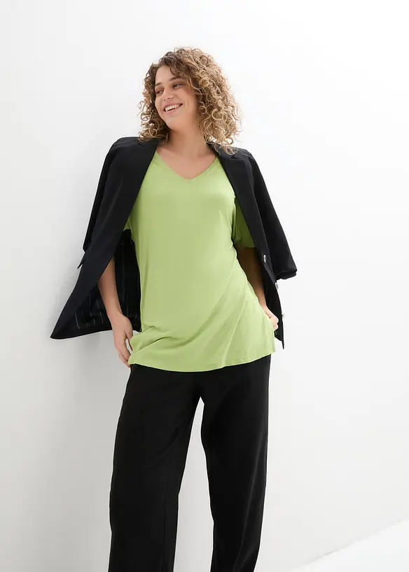 T-shirt long en viscose extensible, bonprix