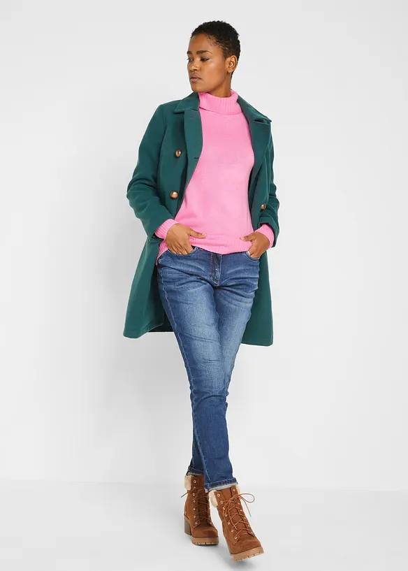 Pull col roul&eacute; basique, bonprix