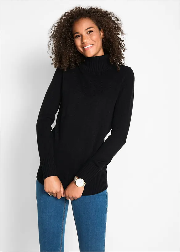 Pull col roulé basique, bonprix