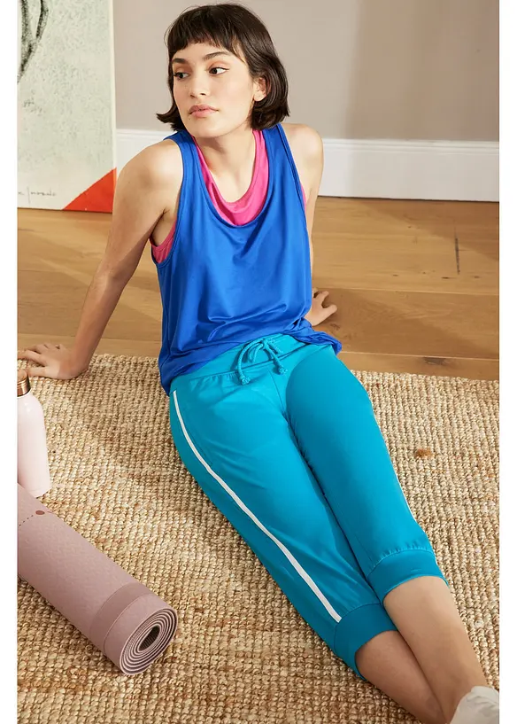 Lot de 2 pantalons de jogging en coton, longueur 3/4, bonprix