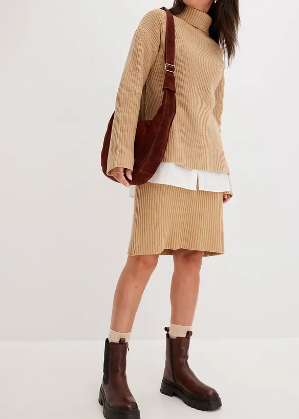 Jupe en maille 100% coton, bonprix