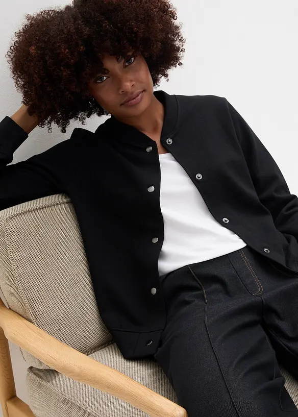 Blouson boutonné en molleton, bonprix