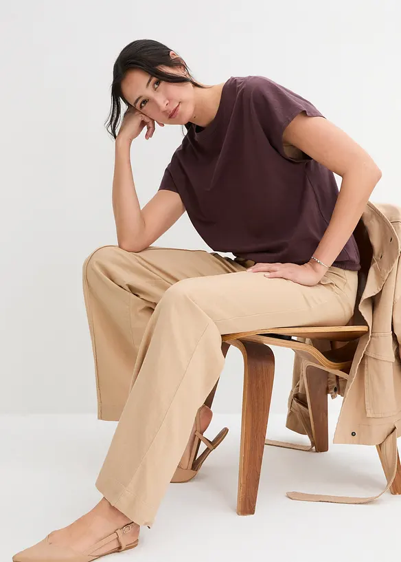 T-shirt avec détail noué à la base, bonprix