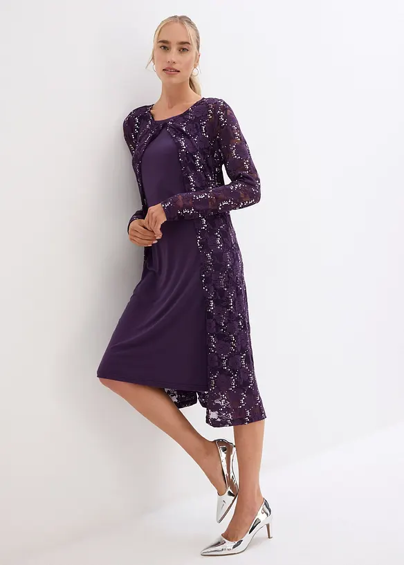 Robe &agrave; dentelle (ens. 2 pces), bonprix