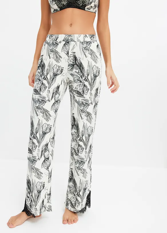Pantalon large de pyjama en viscose mélangée, bonprix