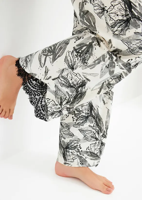 Pantalon large de pyjama en viscose mélangée, bonprix