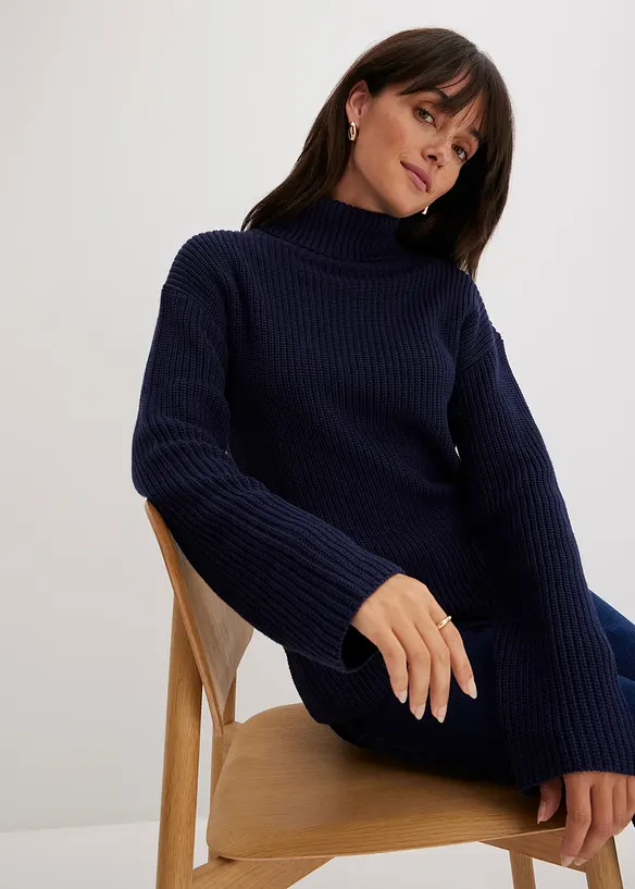 Pull col roulé 100% coton, bonprix