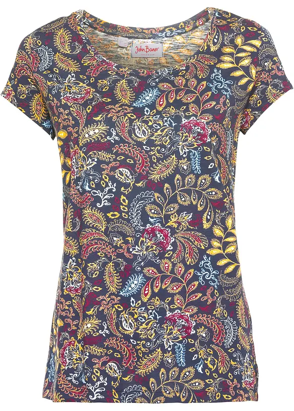 T-shirt coton imprimé, manches courtes, bonprix