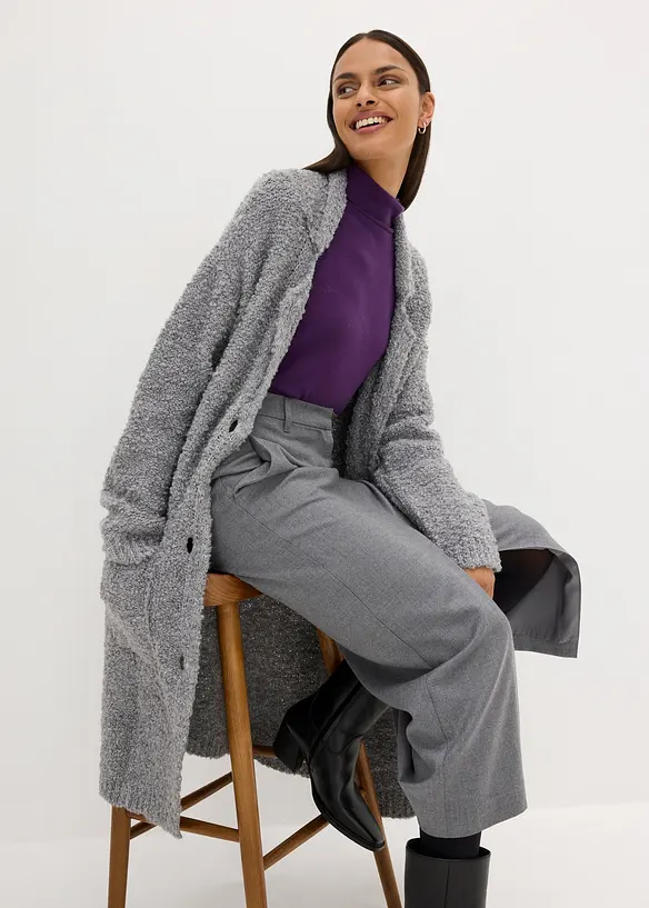 Gilet en maille en laine bouclée, bonprix