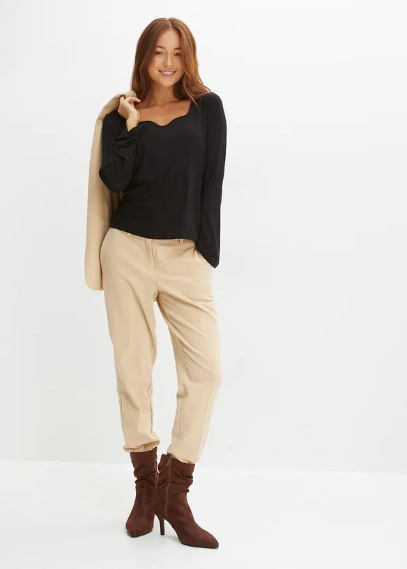 T-shirt manches longues en viscose extensible, bonprix