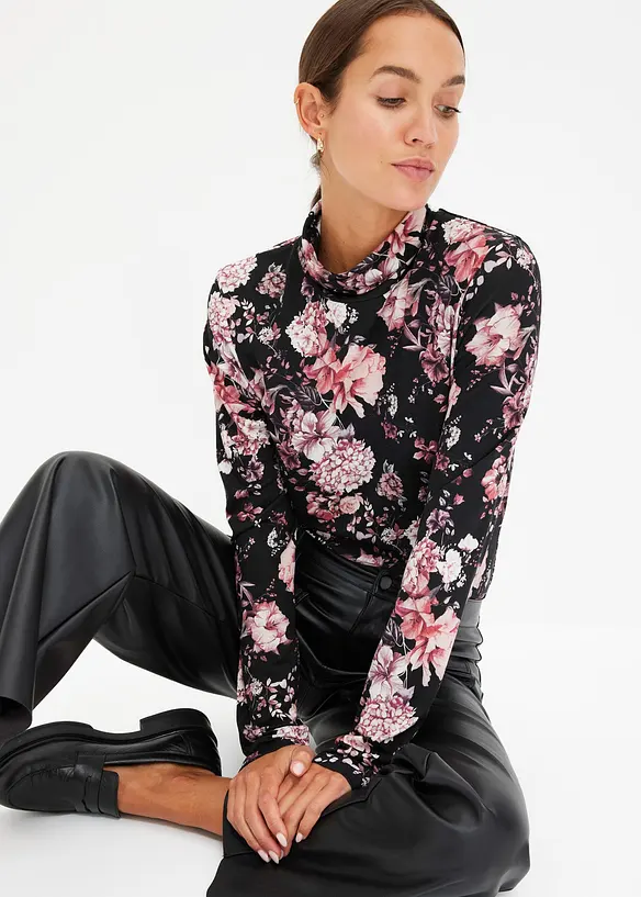 T-shirt manches longues en viscose douce et extensible, bonprix