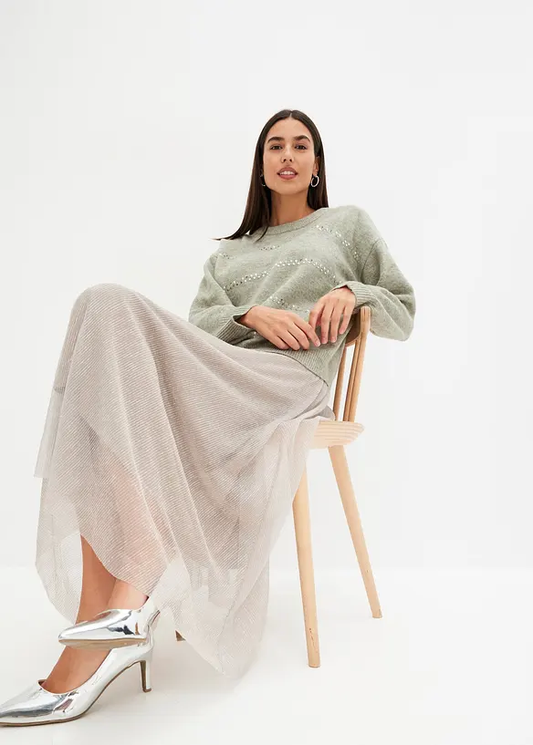 Pull boxy &agrave; sequins, bonprix