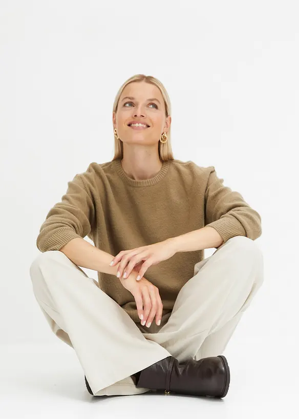 Pull col rond à épaules descendues, bonprix