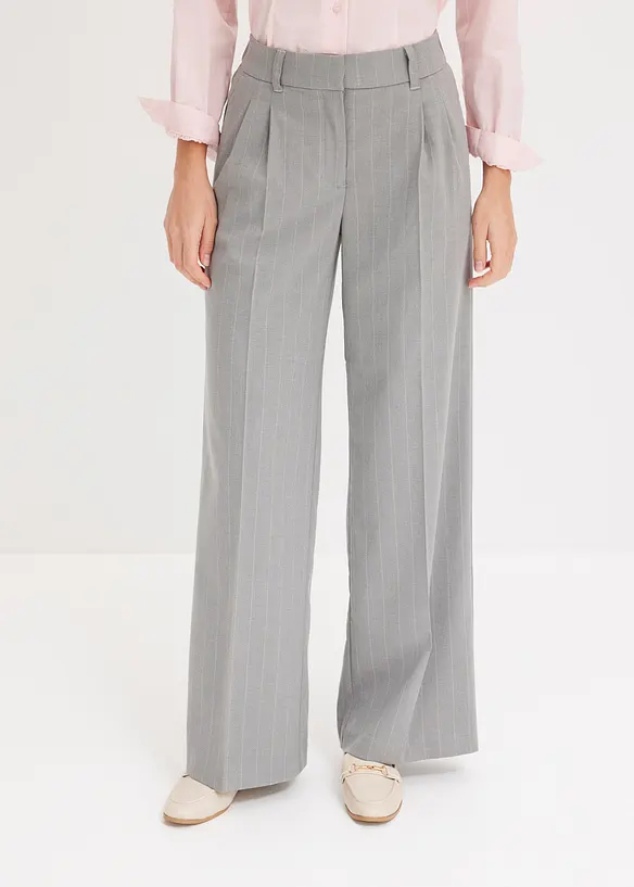 Pantalon large à pinces et rayures tennis, bonprix