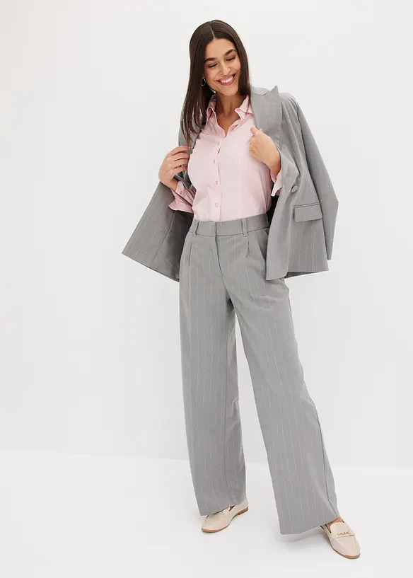 Pantalon large à pinces et rayures tennis, bonprix