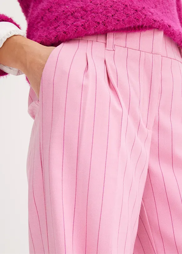 Pantalon large à pinces et rayures tennis, bonprix