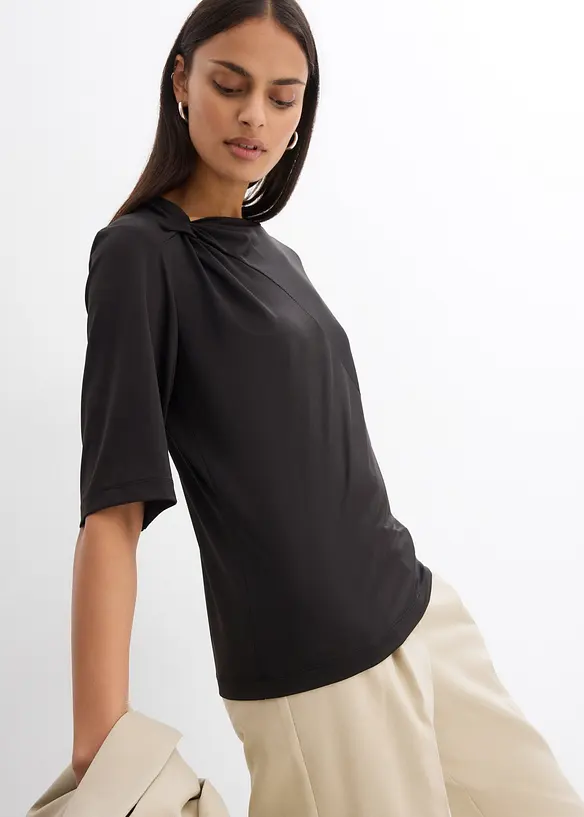 T-shirt avec détail nœud, bonprix